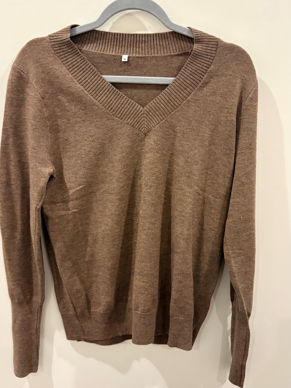 Classic V-Neck Sweater in Brown
